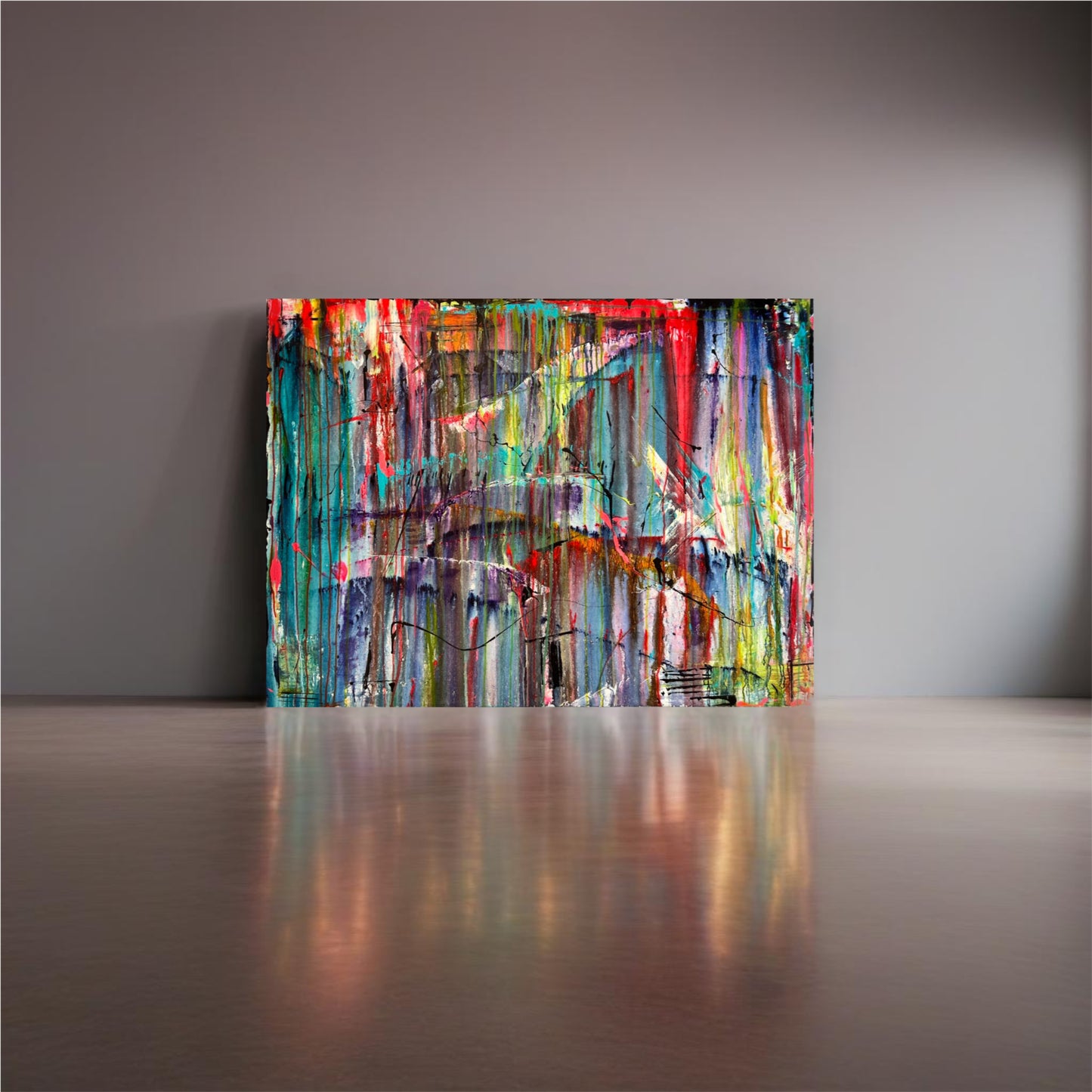 Colorful Textured Abstract Large Painting Wall Art Creation at Cindys Art by Cindy Trestman