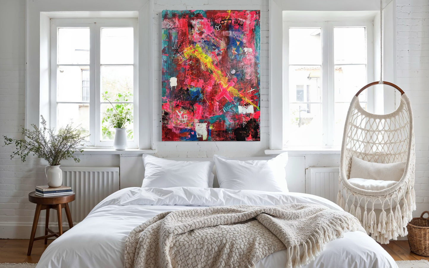 Colorful Textured Abstract Painting More Love By Cindy Trestman Room