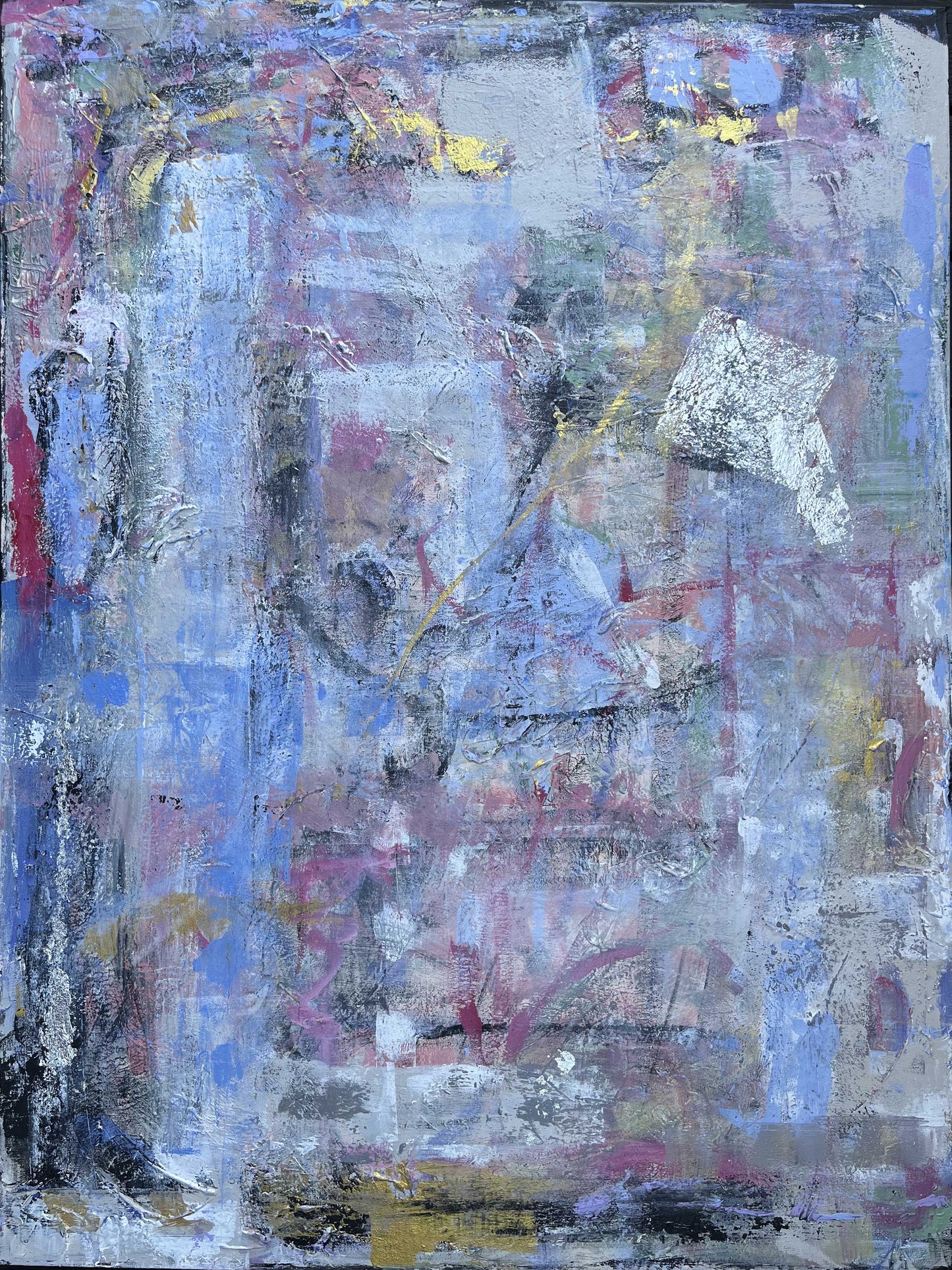 Colorful Textured Abstract Painting Wall Art Observation By Cindy Trestman