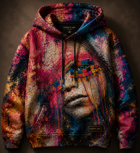 All-Over Print Painted Portrait Hoodie