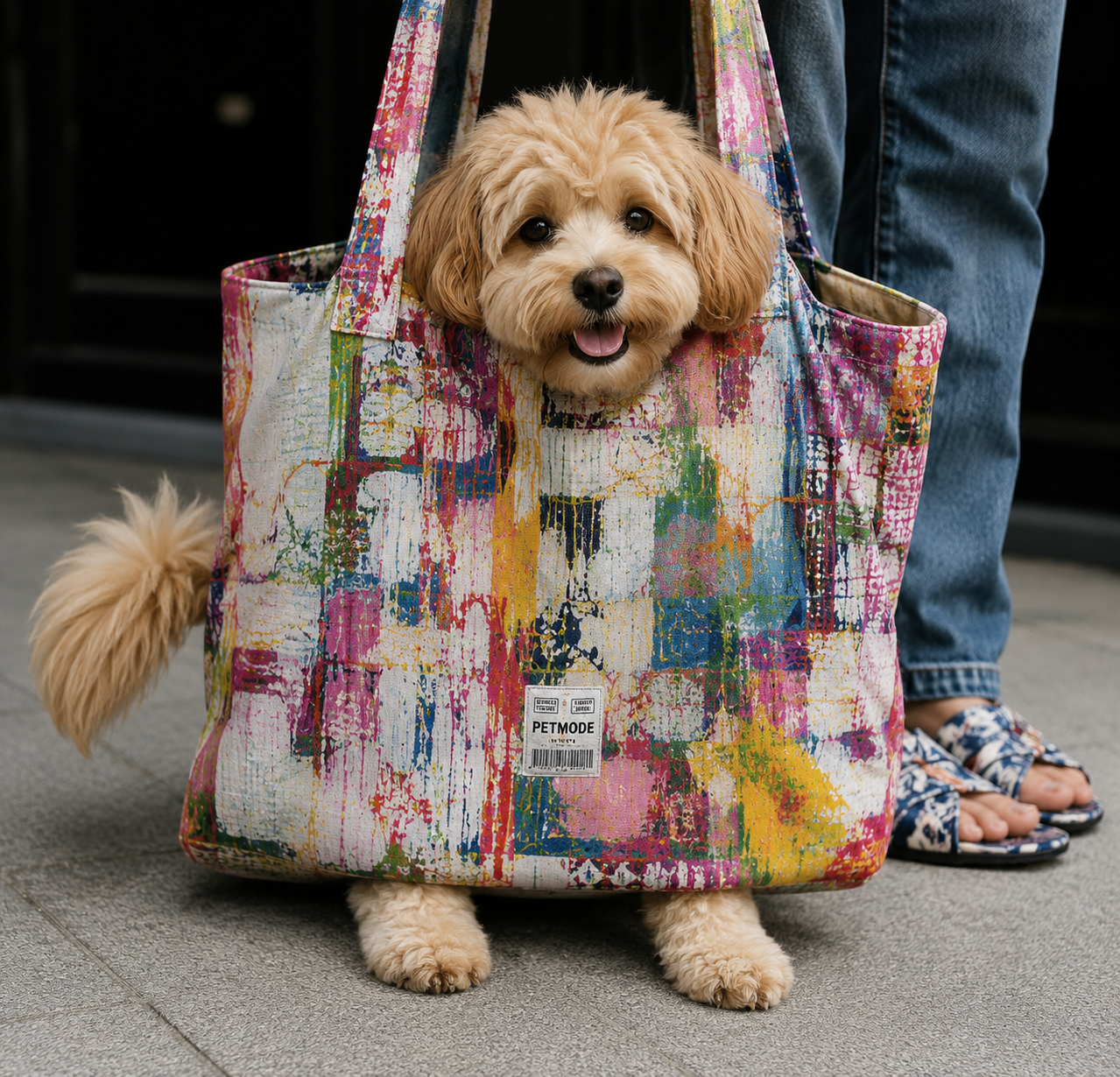Abstract Patchwork Pet Carrier Bag