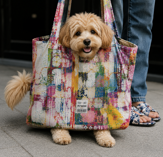 Abstract Patchwork Pet Carrier Bag